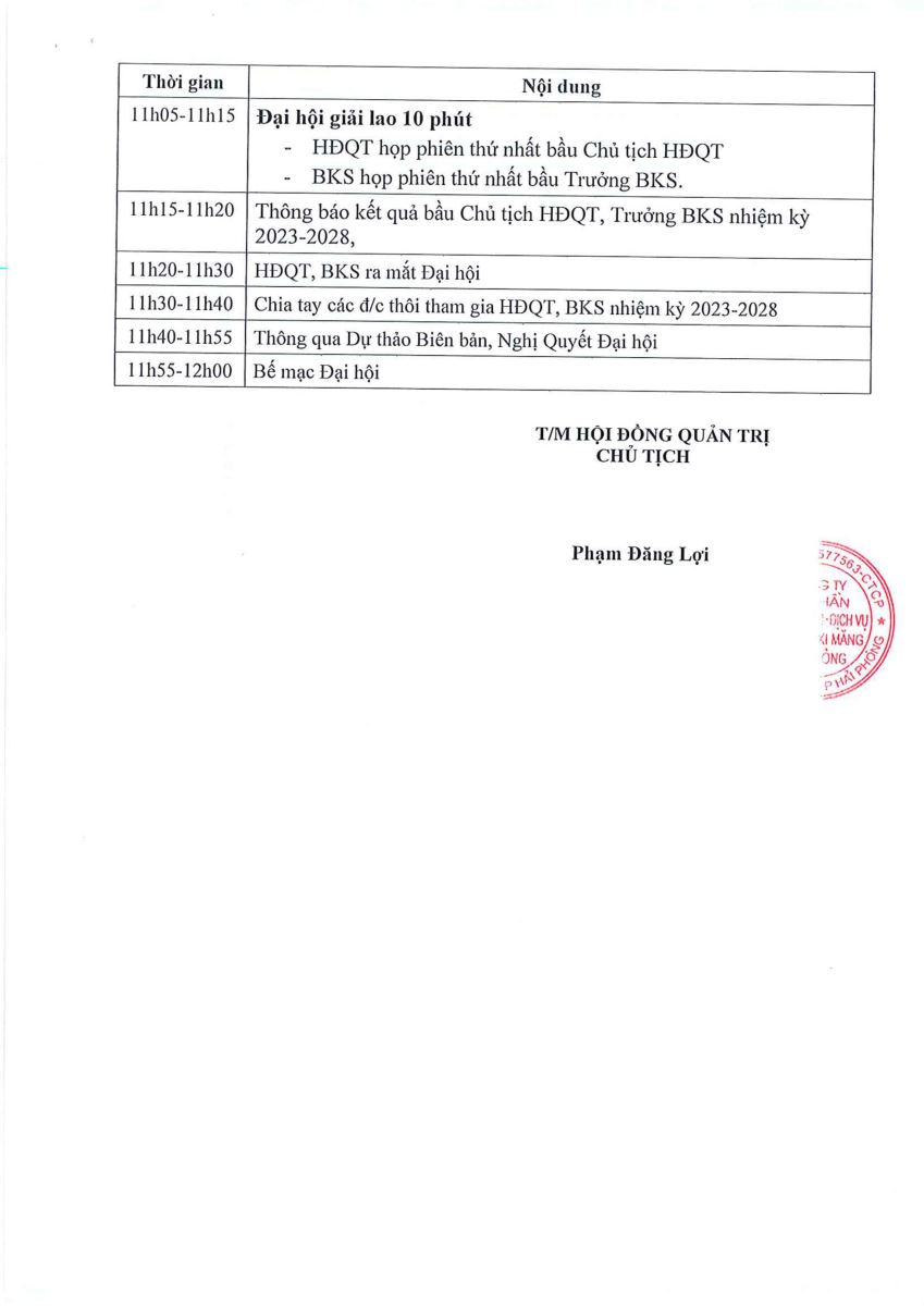 Giấy xác nhận, uỷ quyền, chương trình , báo cáo kiểm tra tư cách , quy chế  ĐHĐCĐ 2023