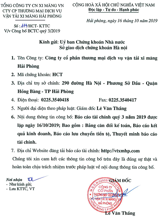 báo cáo tài chính quý 3