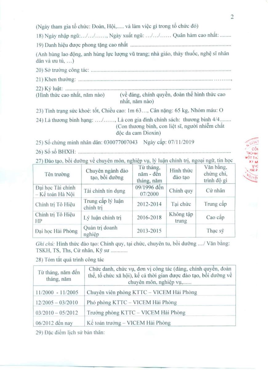 Hồ sơ ứng cử TV HĐQT - Phạm Đăng Lợi