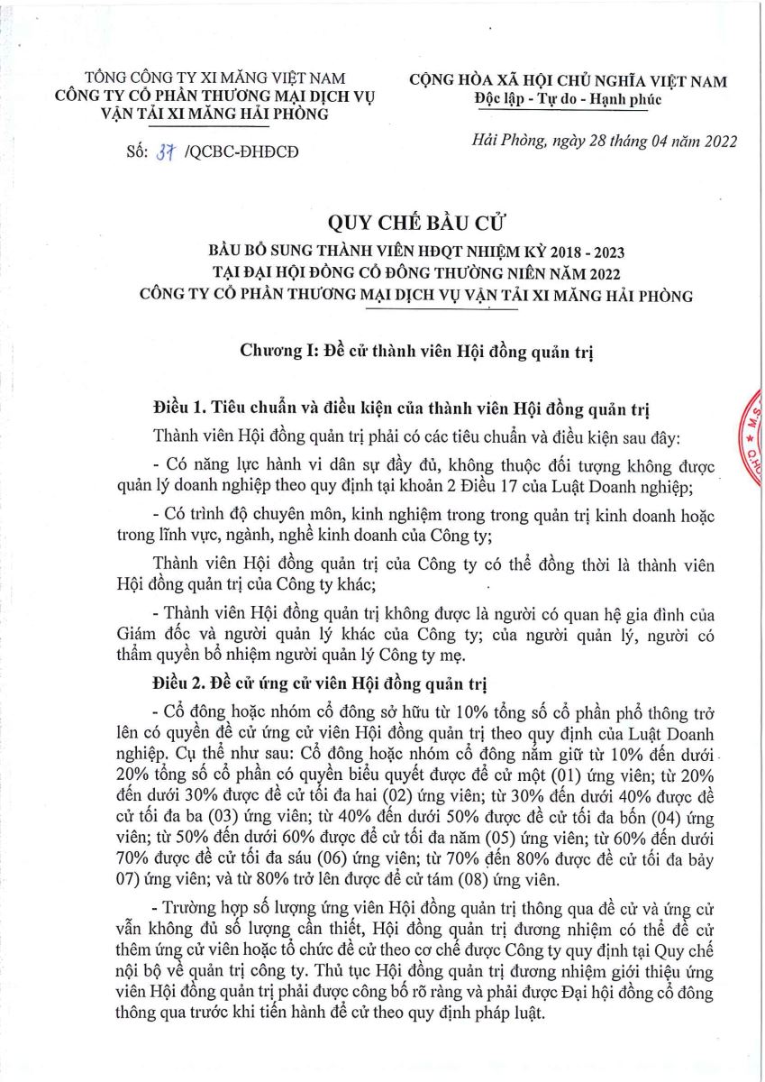 Miễn nhiệm, bầu bổ sung Thành viên HĐQT năm 2022