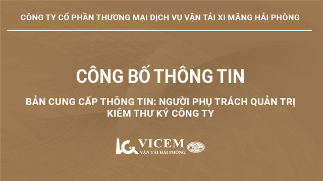 Bản cung cấp thông tin: Người phụ trách quản trị kiêm thư ký Công ty