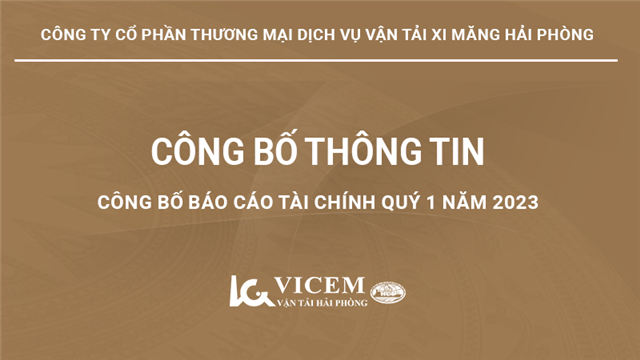 Công bố báo cáo tài chính quý 1 năm 2023