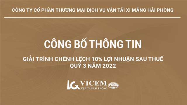 Giải trình chênh lệch 10% Lợi nhuận sau thuế quý 3 năm 2022