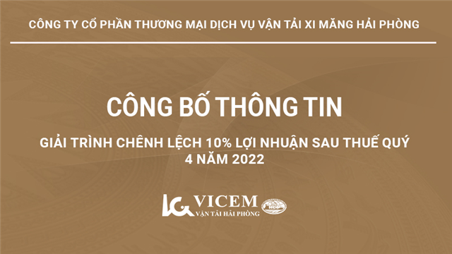 Giải trình chênh lệch 10% lợi nhuận sau thuế quý 4/2022